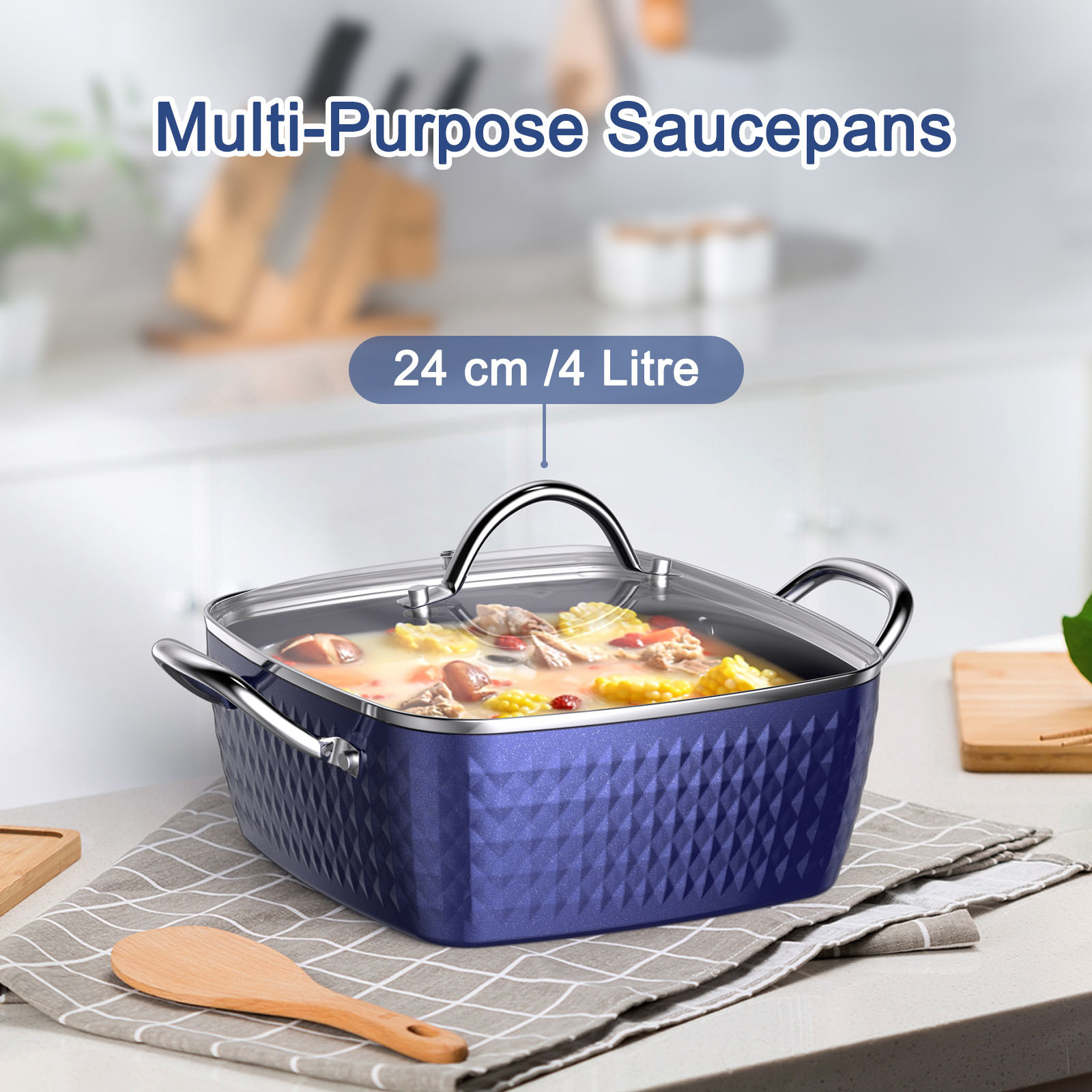 (Do Not Sell on Amazon) Casserole Dish, Square Induction Saucepan with ...